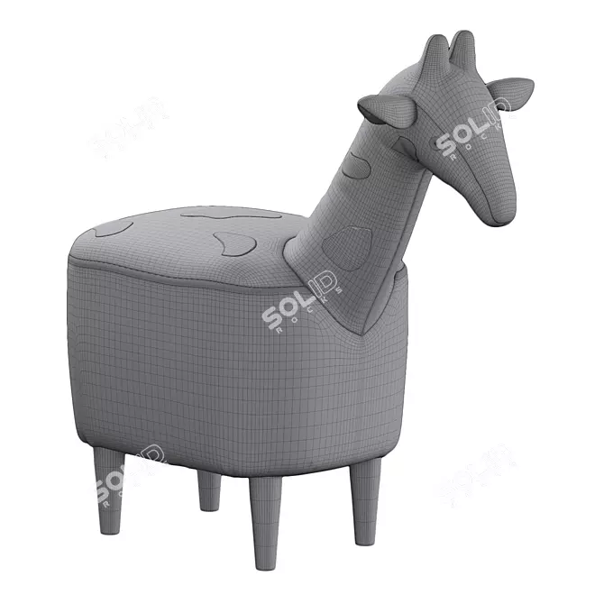 Sweet Giraffe Combi Kids Pouf 3D model image 4