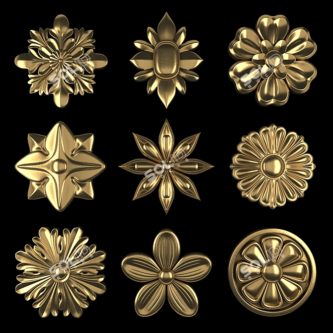 Ornament Element Pack 12: 3D Rendering Assets 3D model image 1