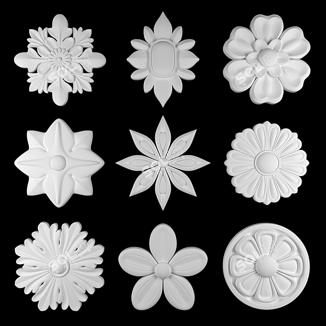 Ornament Element Pack 12: 3D Rendering Assets 3D model image 2