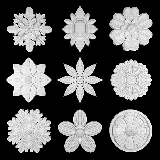 Ornament Element Pack 12: 3D Rendering Assets 3D model image 4