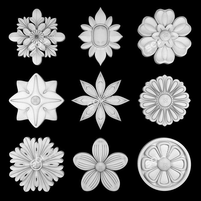 Ornament Element Pack 12: 3D Rendering Assets 3D model image 5