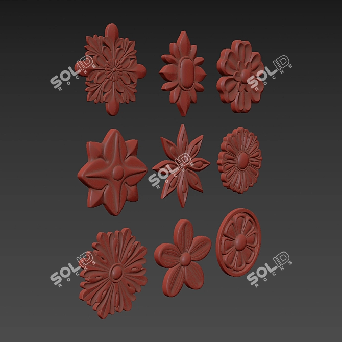 Ornament Element Pack 12: 3D Rendering Assets 3D model image 6