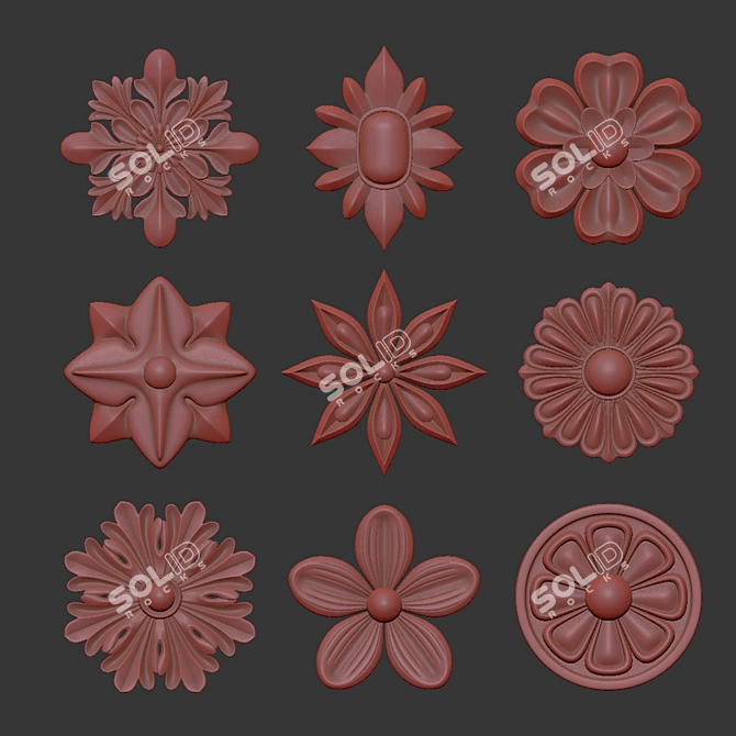 Ornament Element Pack 12: 3D Rendering Assets 3D model image 7