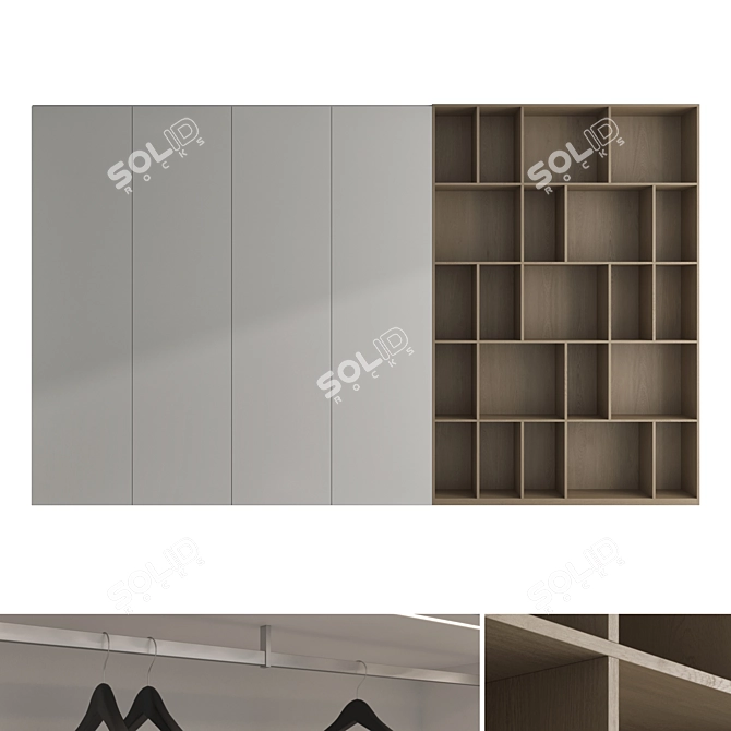 High-Quality 3D Wardrobe Set 3D model image 1