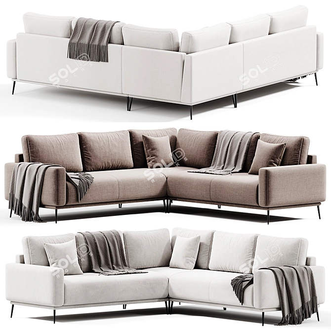 Modern Relaxing 5-Seater Corner Sofa 3D model image 4
