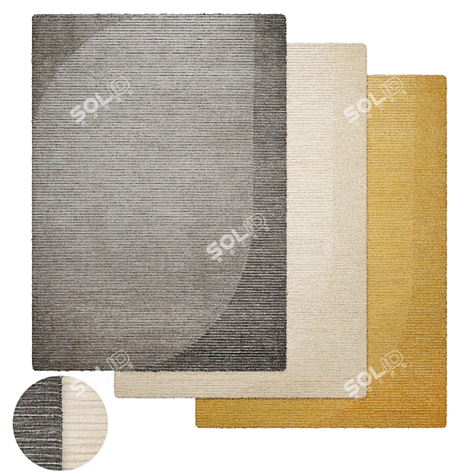 Textured Relief Poliform Rug 3D model image 1