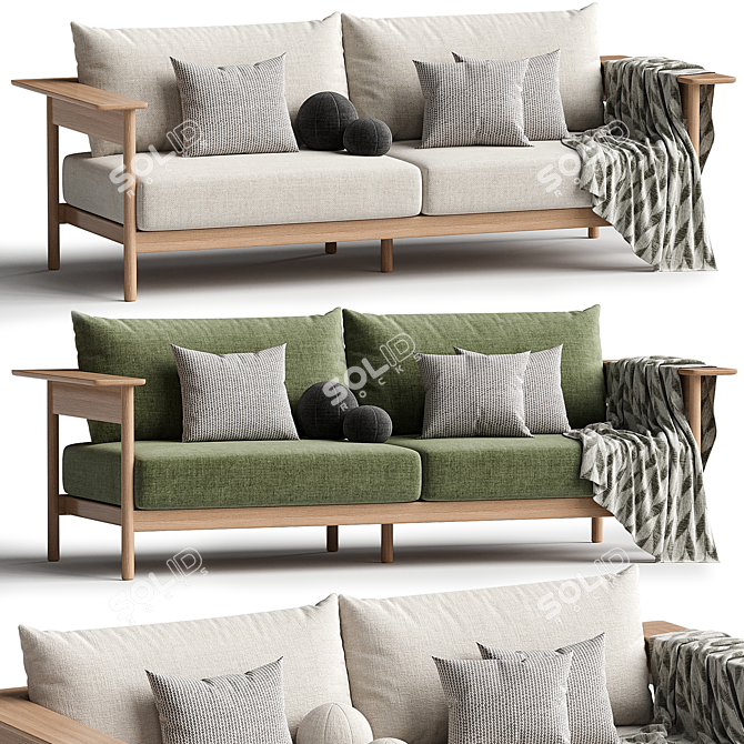 Karimoku N-S01 Sofa Model Corona 3Ds 3D model image 1