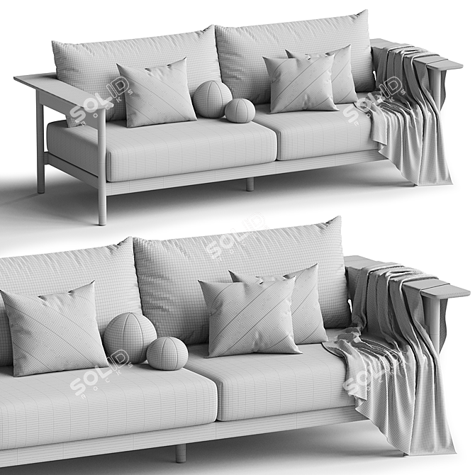 Karimoku N-S01 Sofa Model Corona 3Ds 3D model image 3