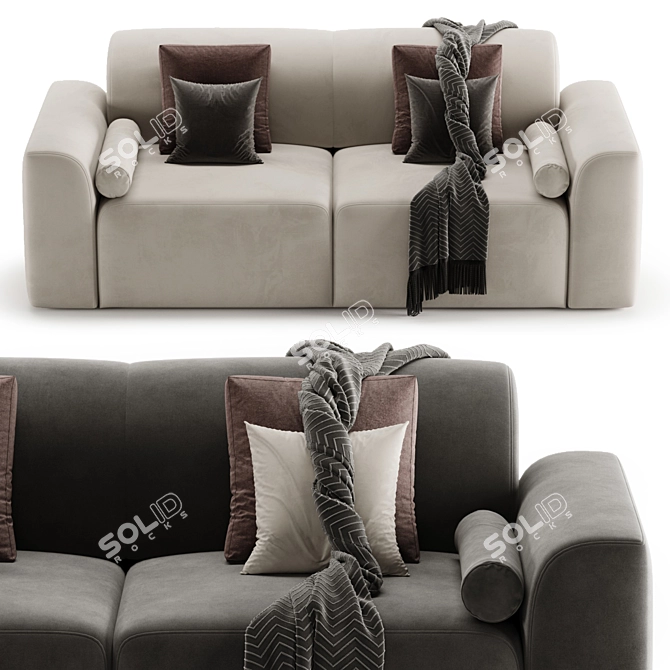 Baivin Soft Light Corner Sofa 3D model image 3