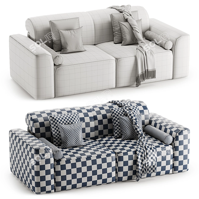 Baivin Soft Light Corner Sofa 3D model image 4