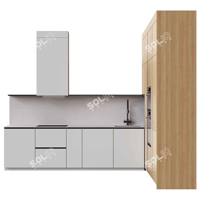 Customizable Modern Kitchen Design 3D model image 2