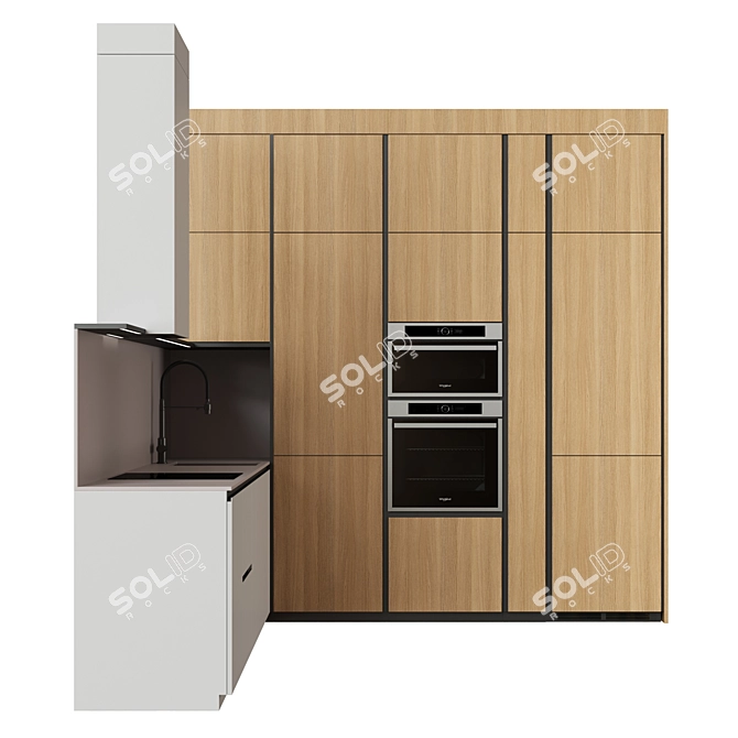 Customizable Modern Kitchen Design 3D model image 3