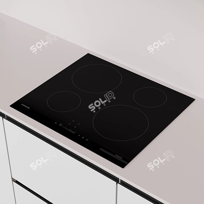 Customizable Modern Kitchen Design 3D model image 5