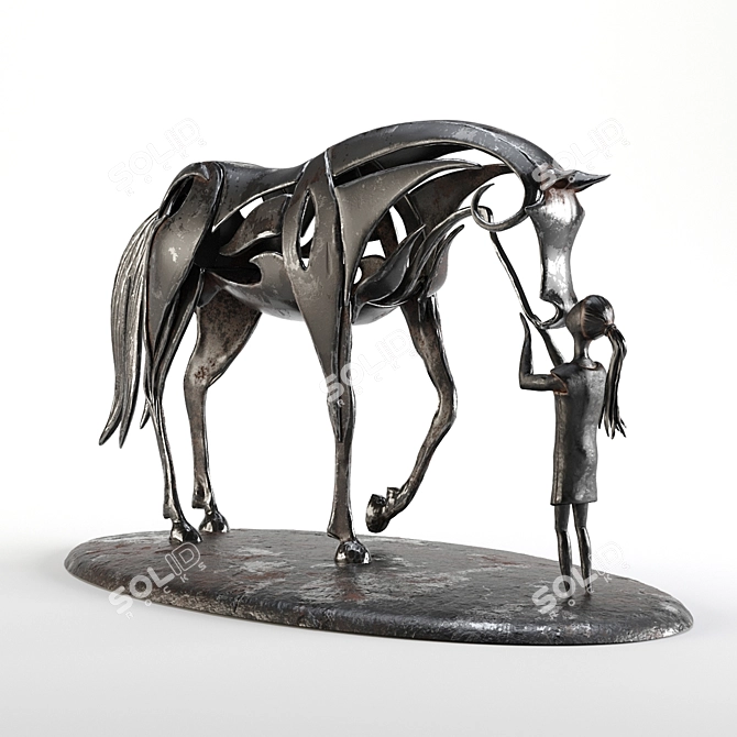 Archviz Metal Sculpture Kit 3D model image 1