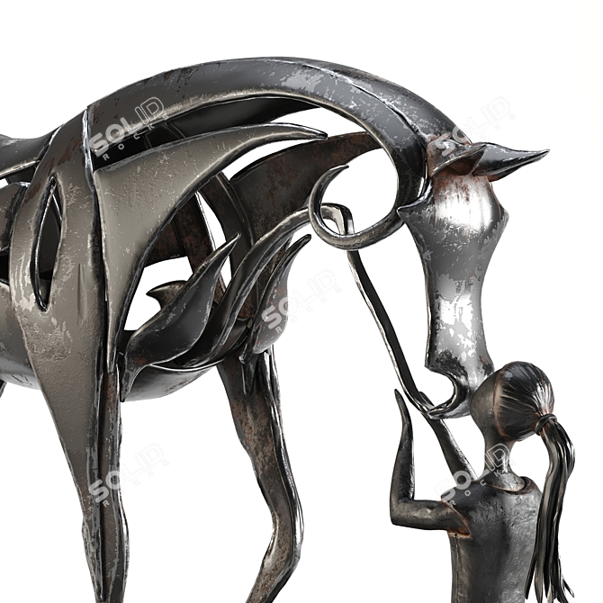 Archviz Metal Sculpture Kit 3D model image 4