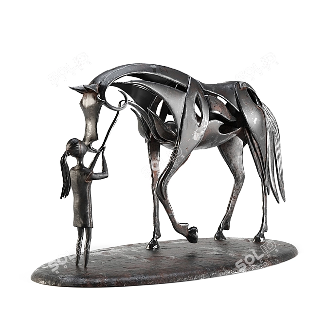 Archviz Metal Sculpture Kit 3D model image 7