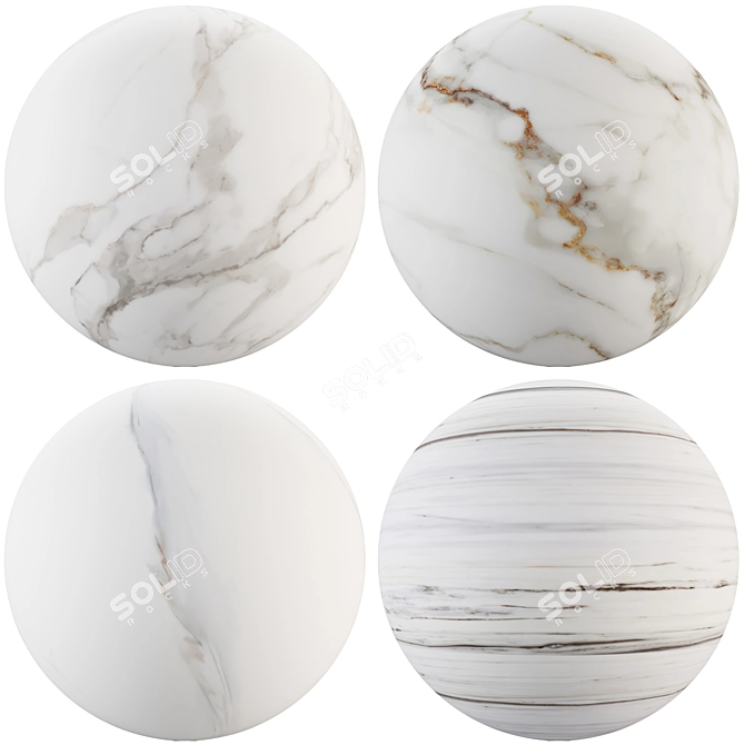 Glossy Marble Texture Collection 3D model image 1