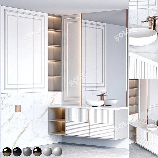 Modern Bathroom Furniture Set by Gessi 3D model image 1