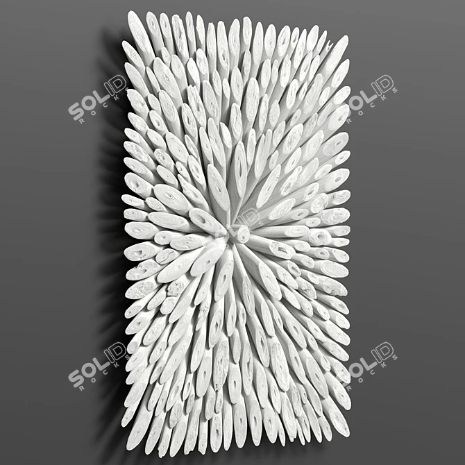 Whitewashed Bahama Wood Wall Decor 3D model image 4