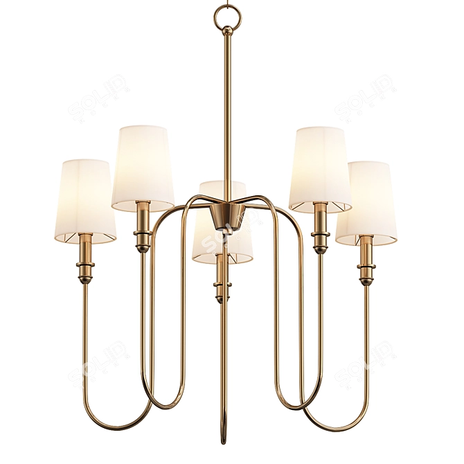 Bellevue Modern Satin Nickel Door Handle 3D model image 1