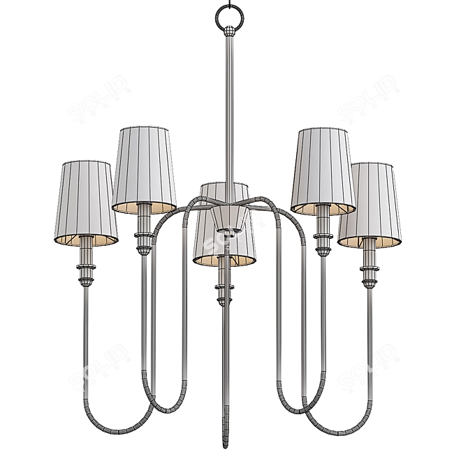 Bellevue Modern Satin Nickel Door Handle 3D model image 3