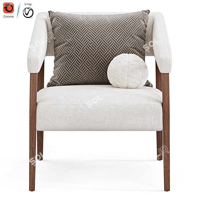 Modern Chic Lyssa Accent Chair 3D model image 2