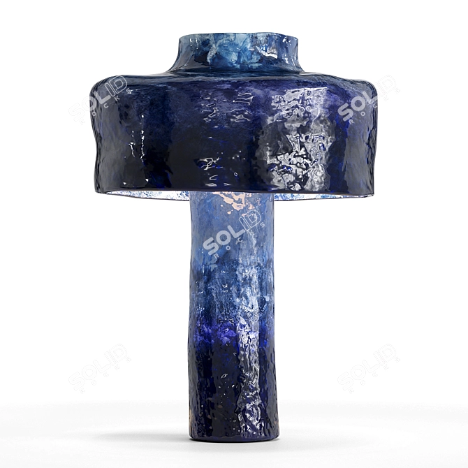 Handmade Blue Ceramic Table Lamp 3D model image 1