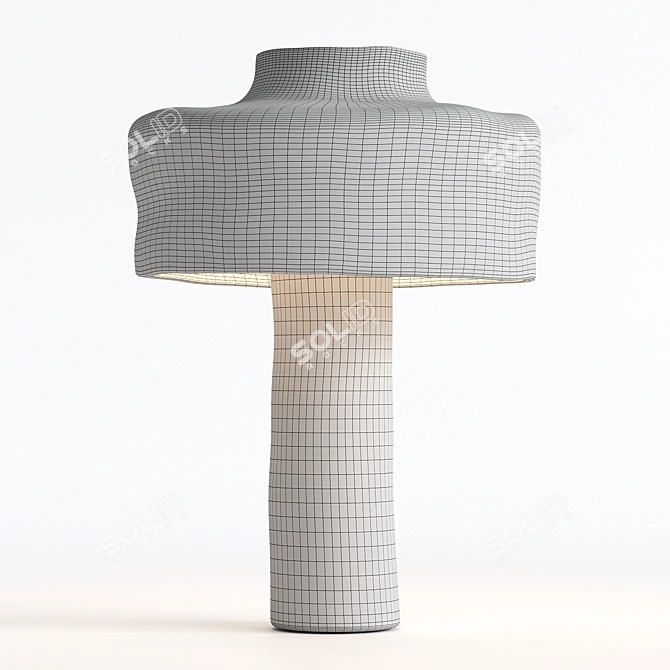 Handmade Blue Ceramic Table Lamp 3D model image 5