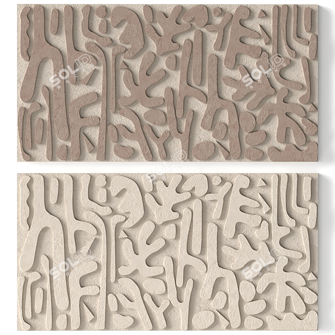 Stone Relief Art Wall Decor 3D model image 1