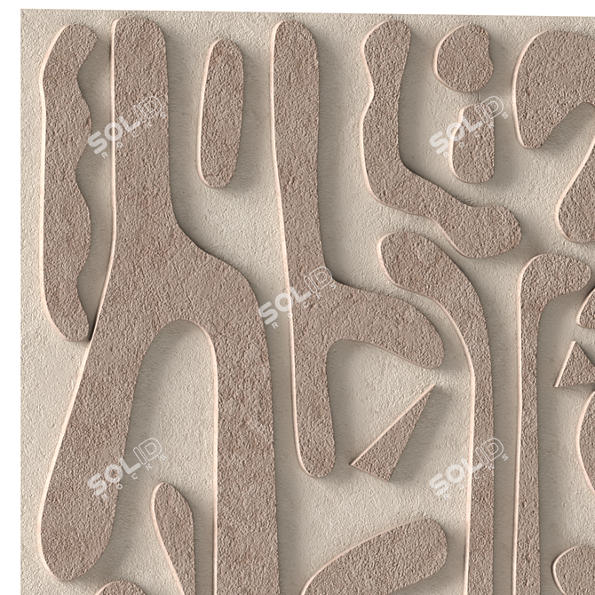 Stone Relief Art Wall Decor 3D model image 4