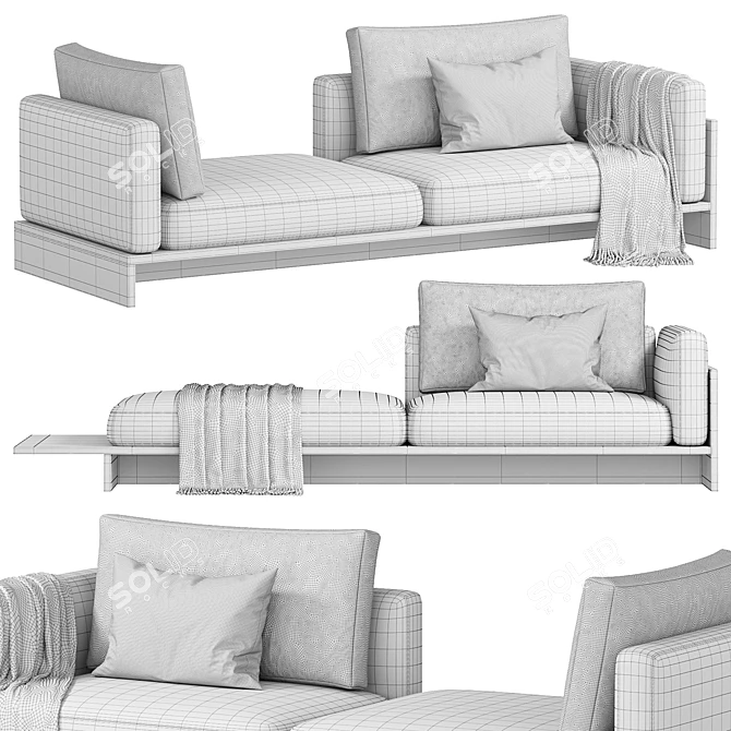 Vintage Luxury Chaplin Sofa 3D model image 4