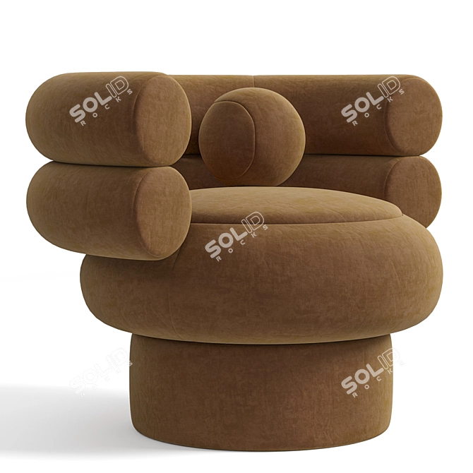 Luxury Italian Boucle Armchair 3D model image 2
