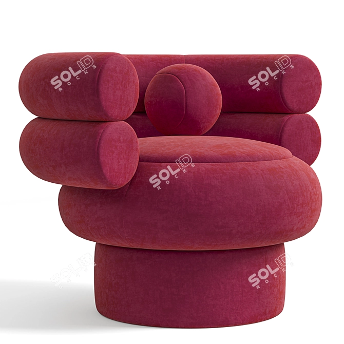 Luxury Italian Boucle Armchair 3D model image 4