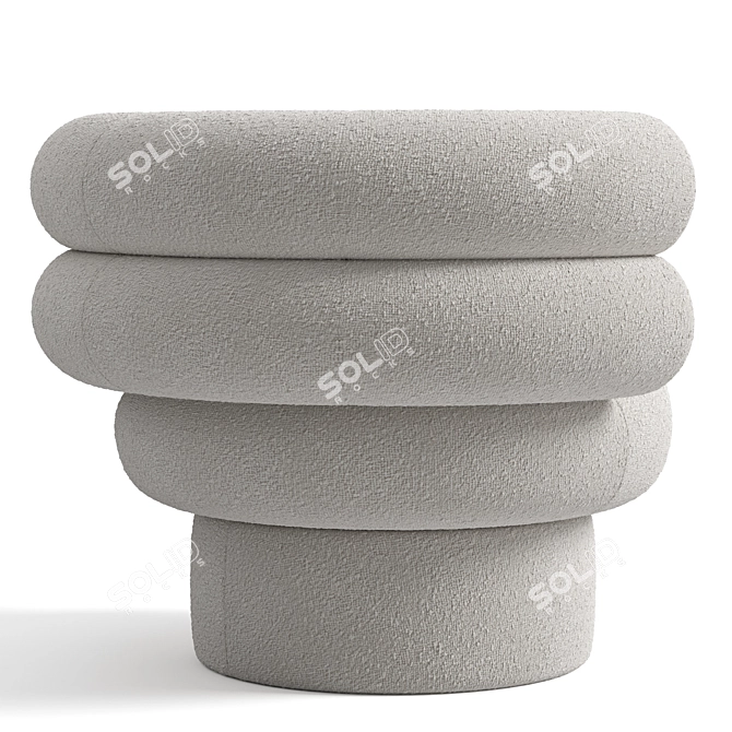 Luxury Italian Boucle Armchair 3D model image 5