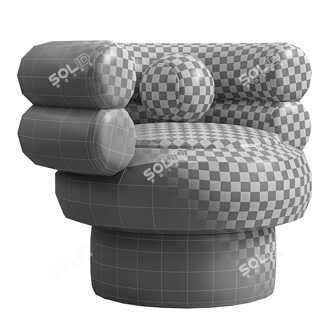 Luxury Italian Boucle Armchair 3D model image 6
