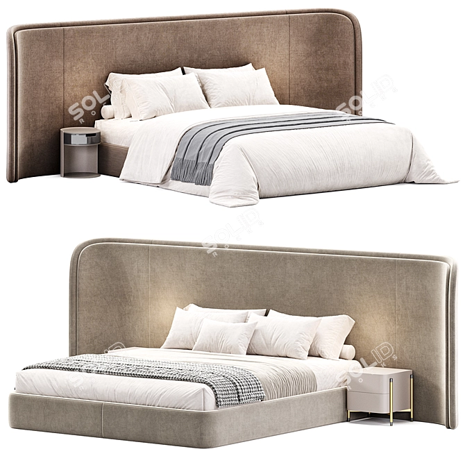 Modern Ferrol Bed Design 3D model image 1