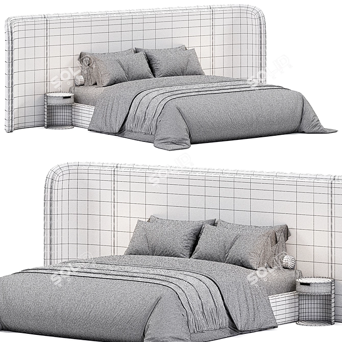 Modern Ferrol Bed Design 3D model image 4