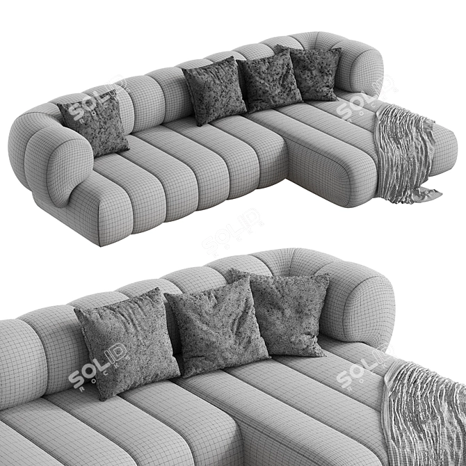 Elegant Winfield Chaise Lounge Bed 3D model image 3