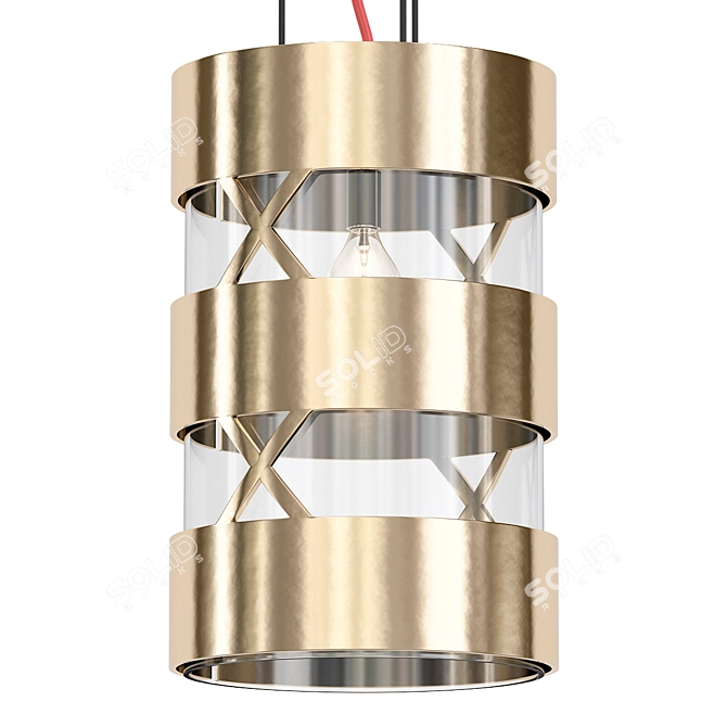 Modern Steel Pendant Light 3D model image 1