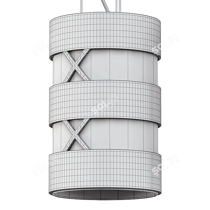 Modern Steel Pendant Light 3D model image 3