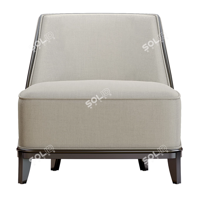 French Designer Lounge Chairs Normandie 3D model image 4