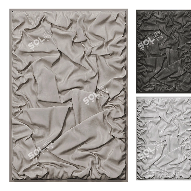 Textured Art Set: Crushed Fabric Effect 3D model image 1