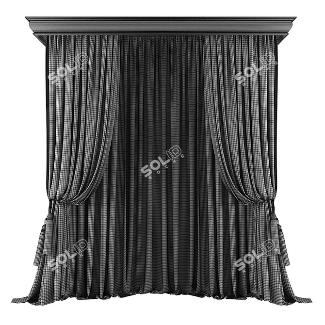  Streamlined Window Curtains Kit 3D model image 2