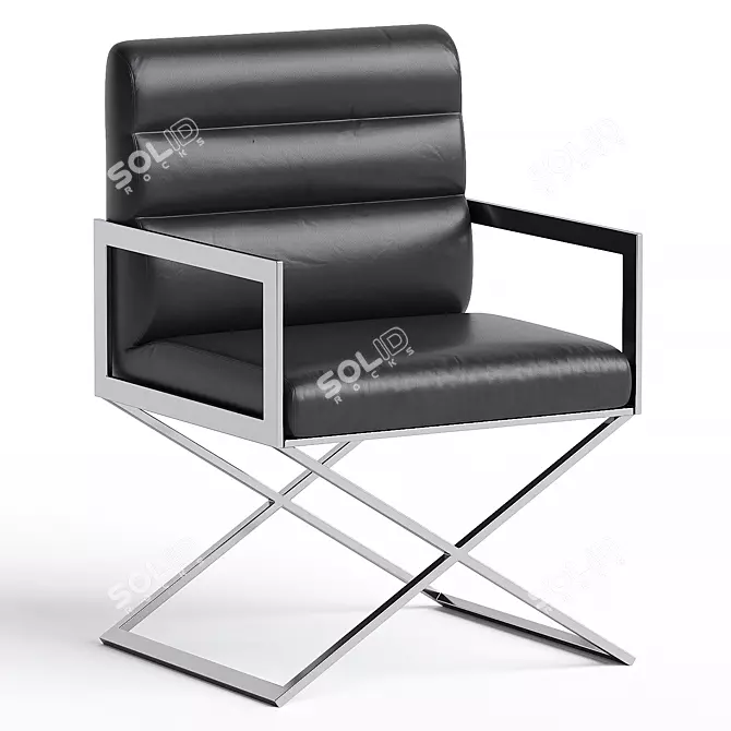  Sleek Modern Black Dining Chair 3D model image 1