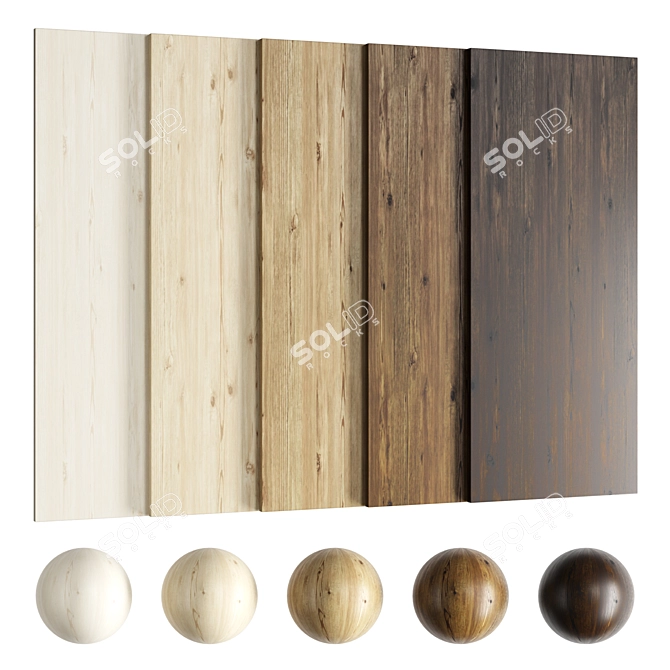 Oak Seamless Wood Texture Set 3D model image 1