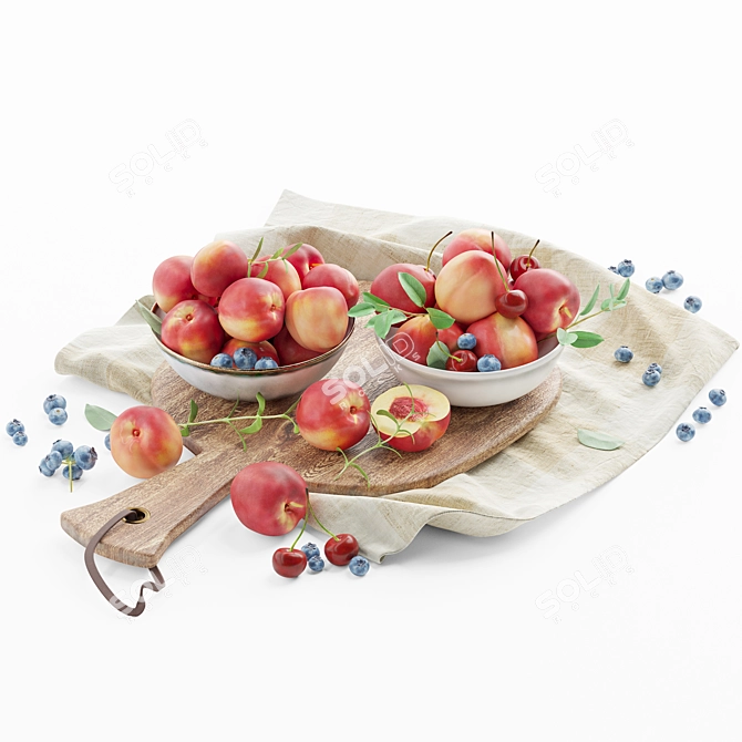 Nectarine Decorative Set: Unique Design 3D model image 1