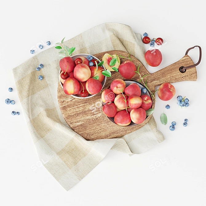 Nectarine Decorative Set: Unique Design 3D model image 5