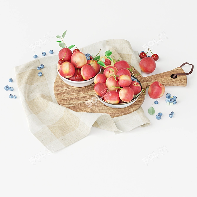 Nectarine Decorative Set: Unique Design 3D model image 6