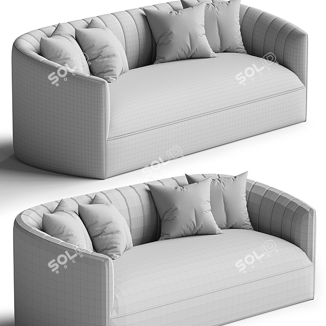 Luxurious Kent Green Velvet Sofa 3D model image 4