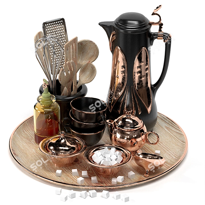  Modern Dining Tableware Set 3D model image 1